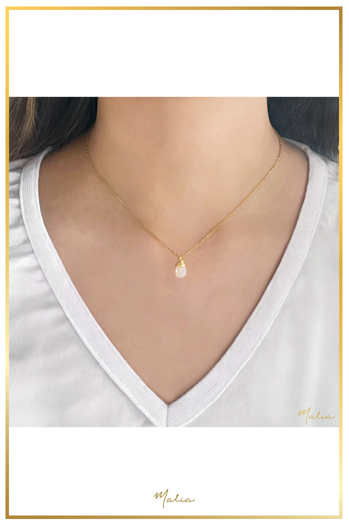 Collar Gota Piedra Luna Natural