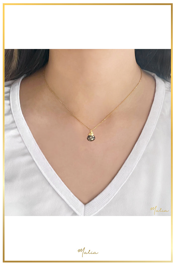 Collar Gota Pirita Natural