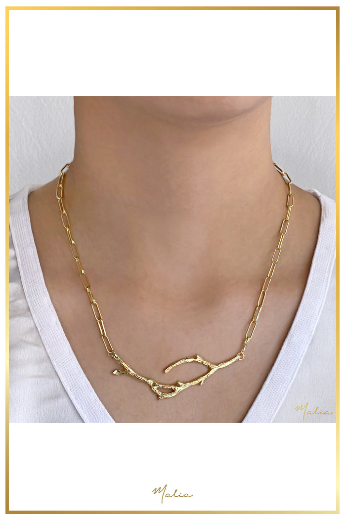 Collar Rama Cadena Rectangular