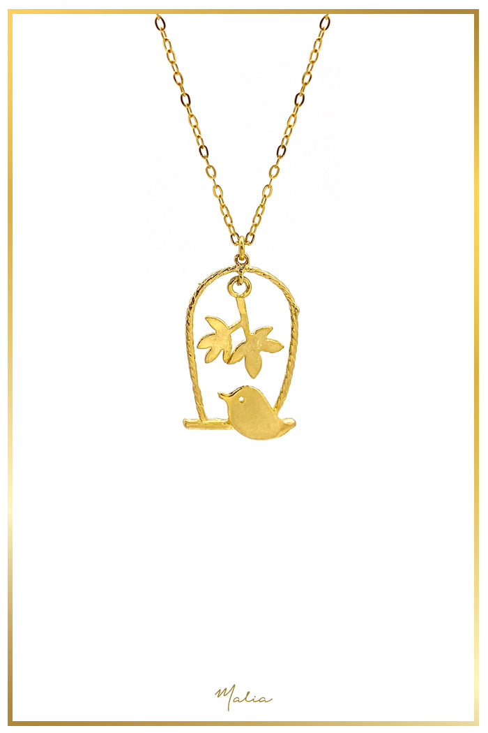 Collar Pajarito y Hojitas