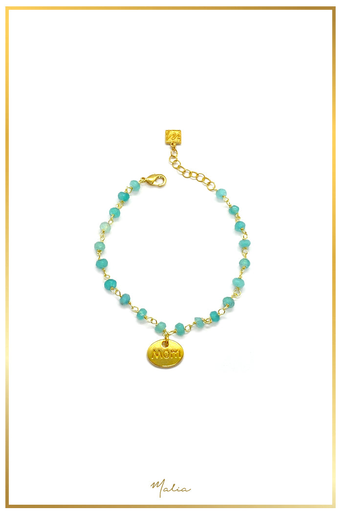 Pulsera MOM Ágata Celeste Natural