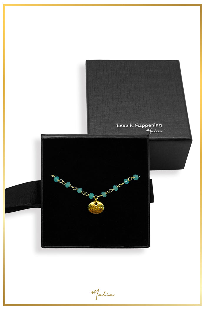 Pulsera MOM Ágata Celeste Natural