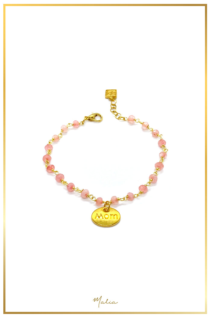 Pulsera MOM Ágata Rosa Natural