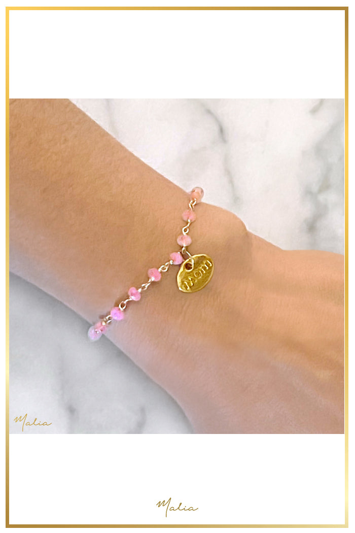 Pulsera MOM Ágata Rosa Natural