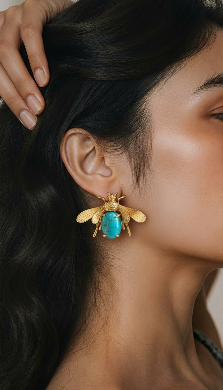 Aretes MIEL TURQUESA