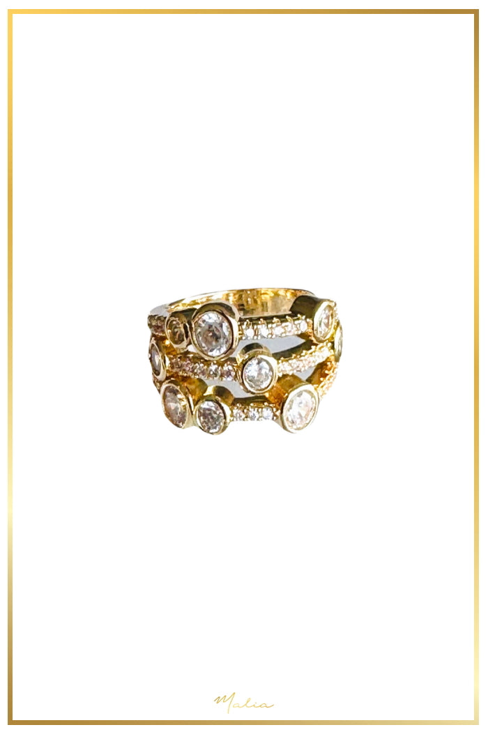 Anillo 3 Aros Entrelazados con Circonias
