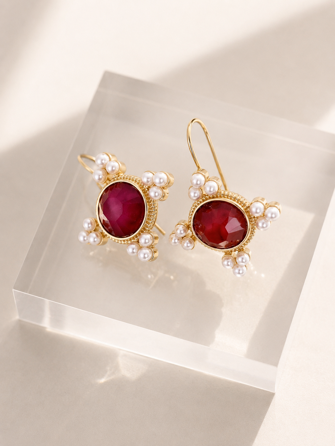 ALMA Earrings - Large RUBY
