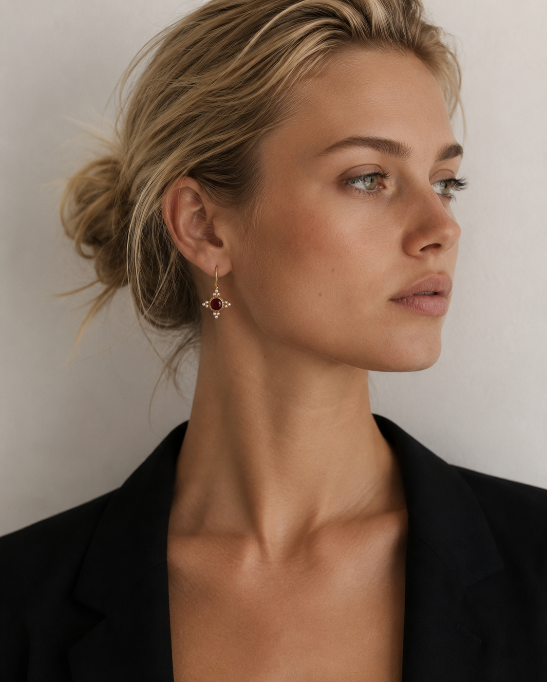 ALMA Earrings - Small RUBY