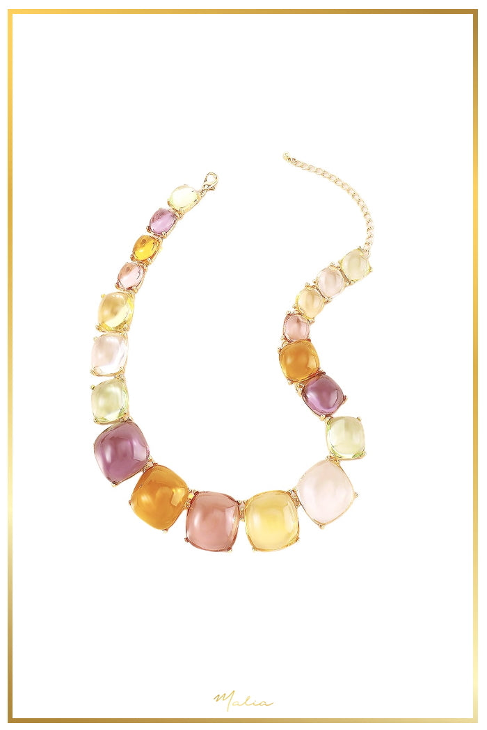 Collar y Aretes de Cristales Multicolor