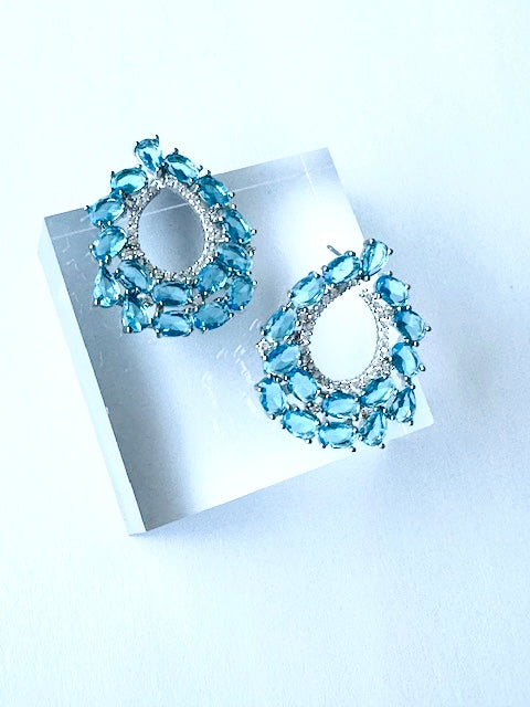 Aretes de Coctél Azul Turquesa
