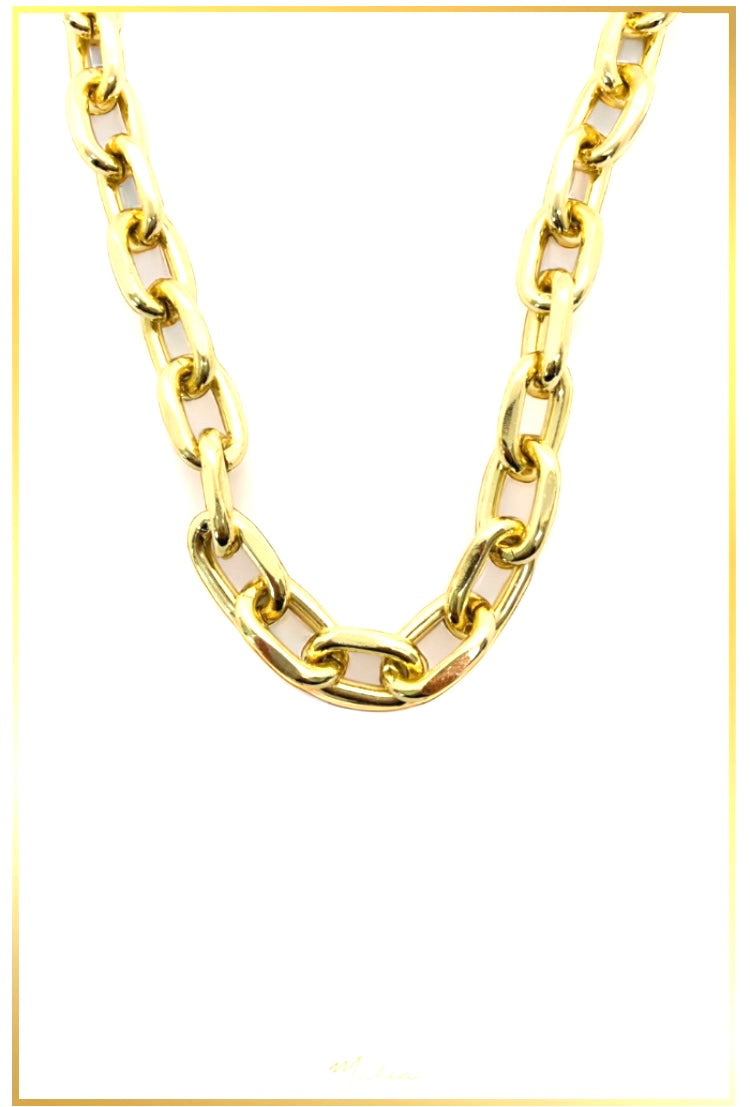 Collar Cadena Gruesa en Chapa de Oro