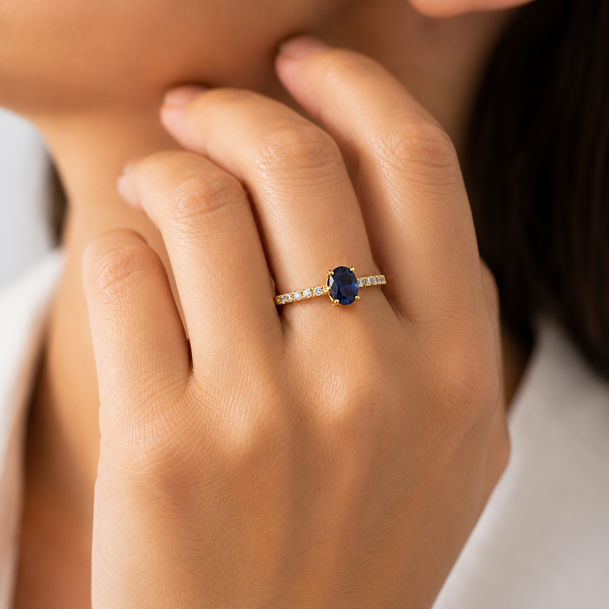 Anillo Orquídea Zafiro