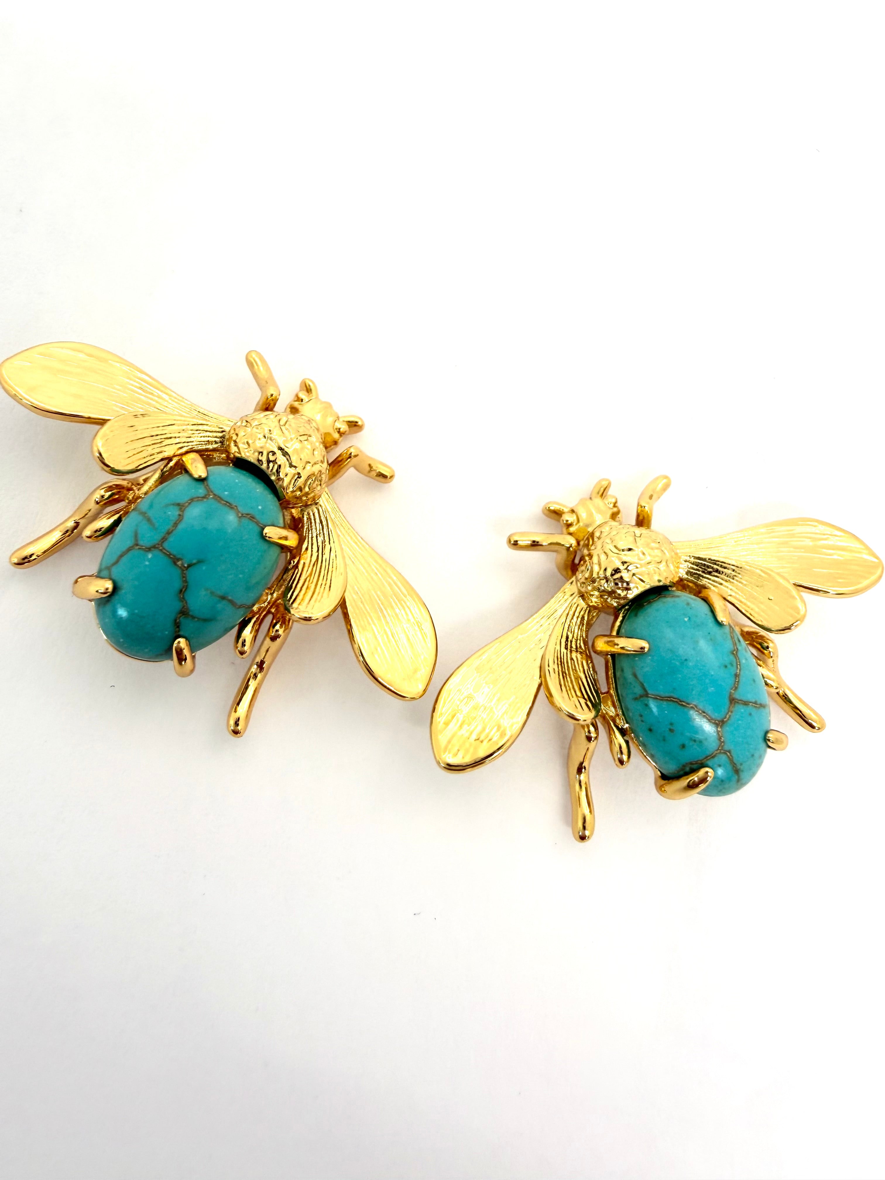 Aretes MIEL TURQUESA