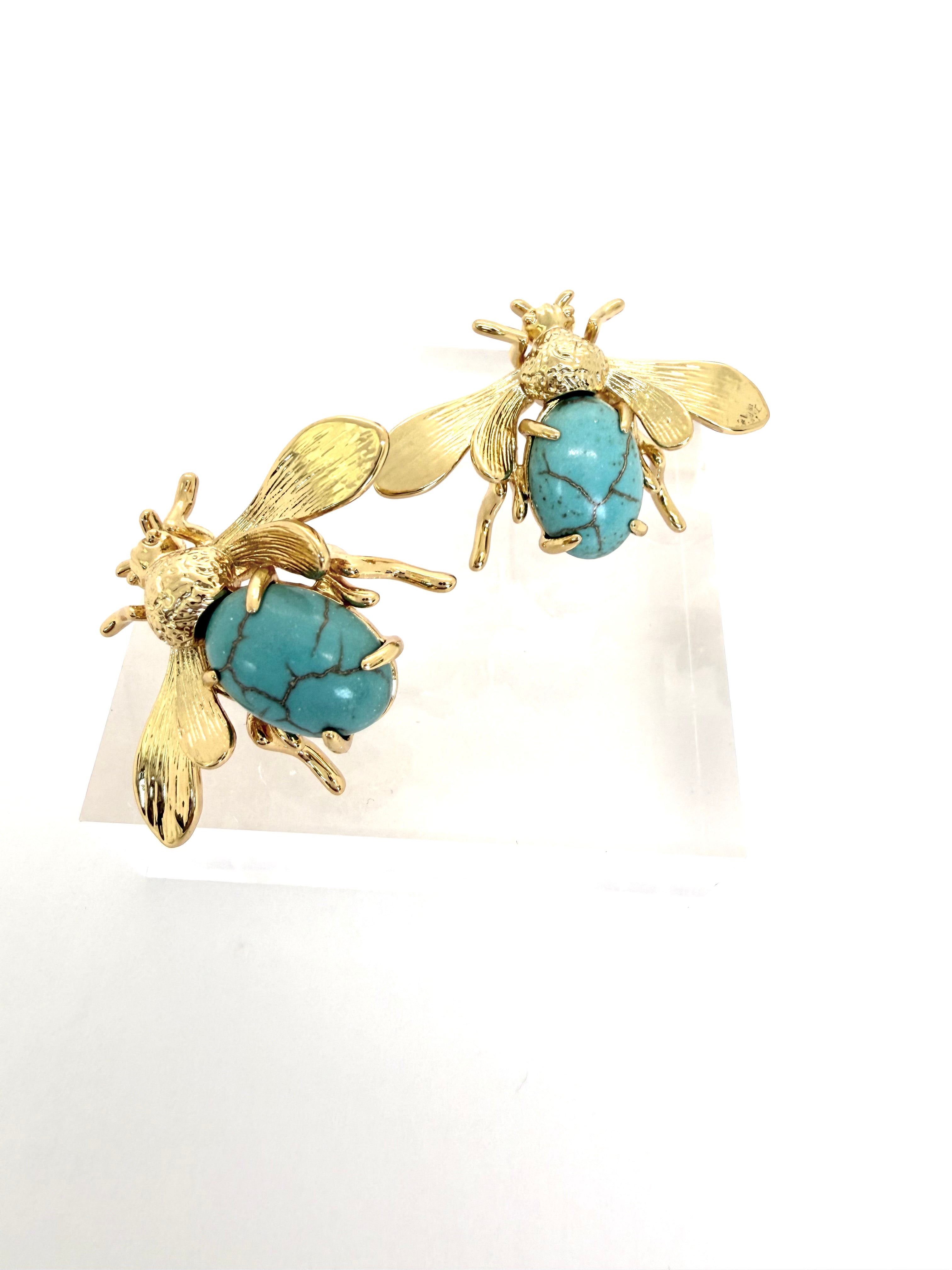 Aretes MIEL TURQUESA