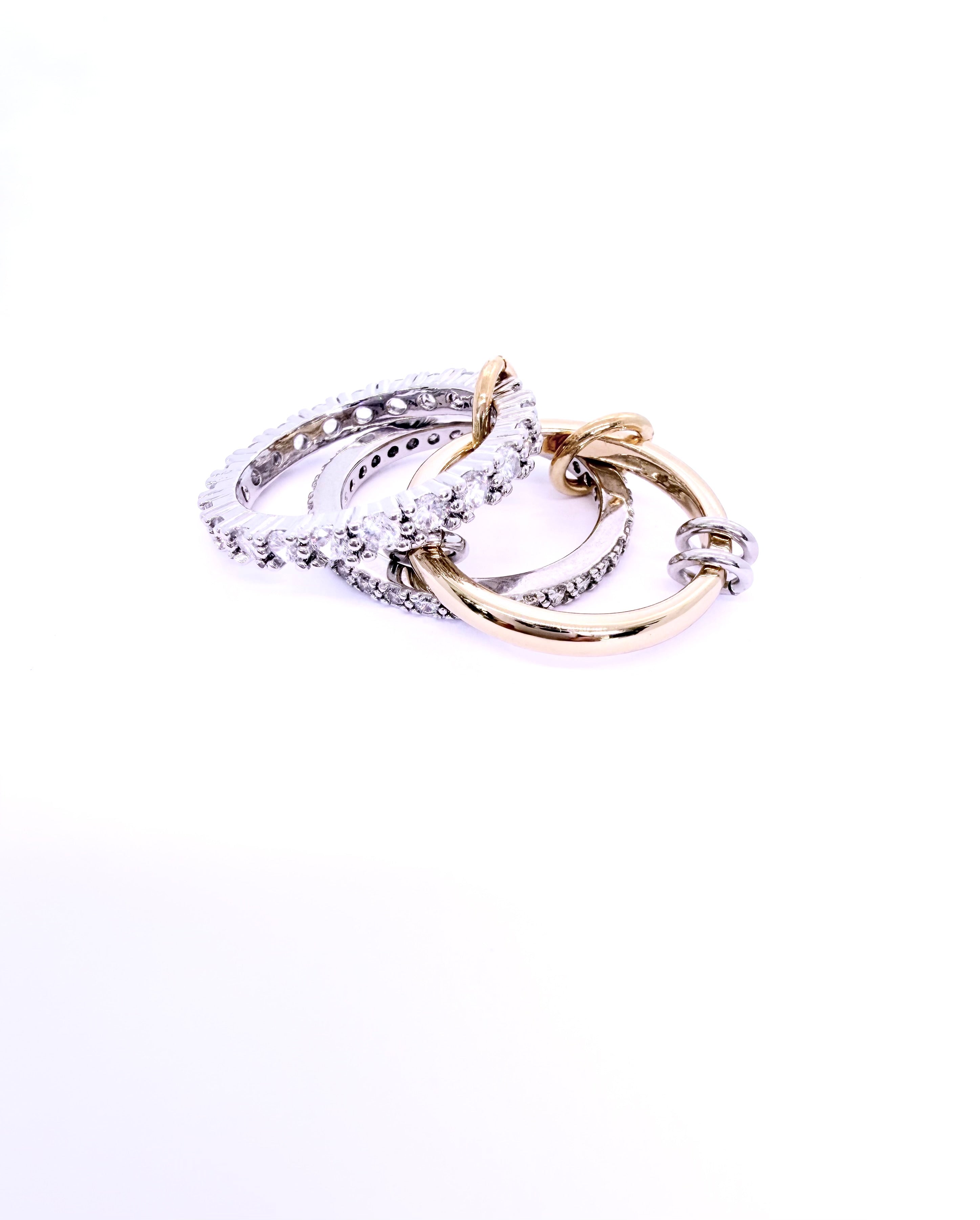 Anillo ENTRELAZADO - Circonias Combinado