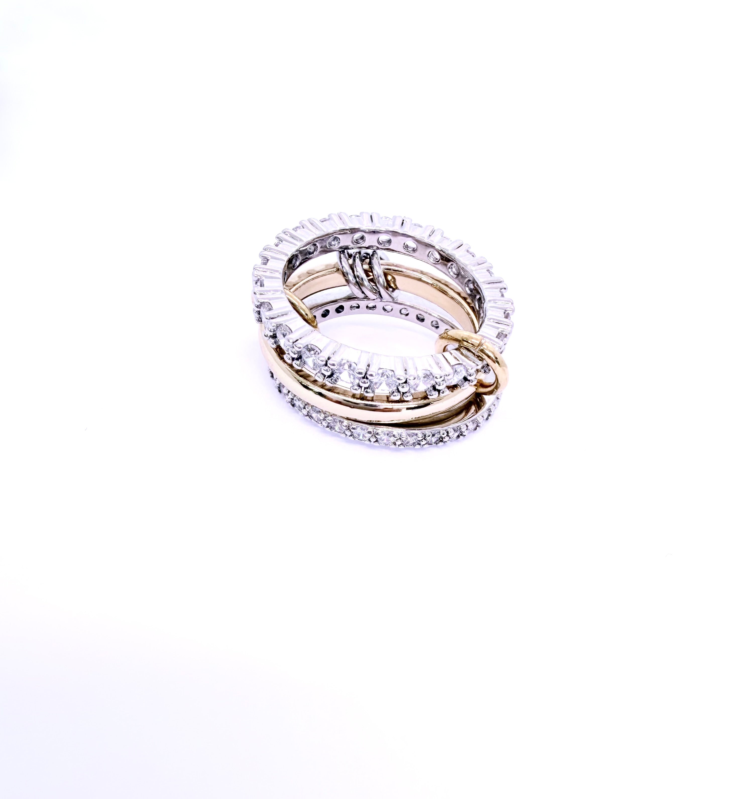 Anillo ENTRELAZADO - Circonias Combinado