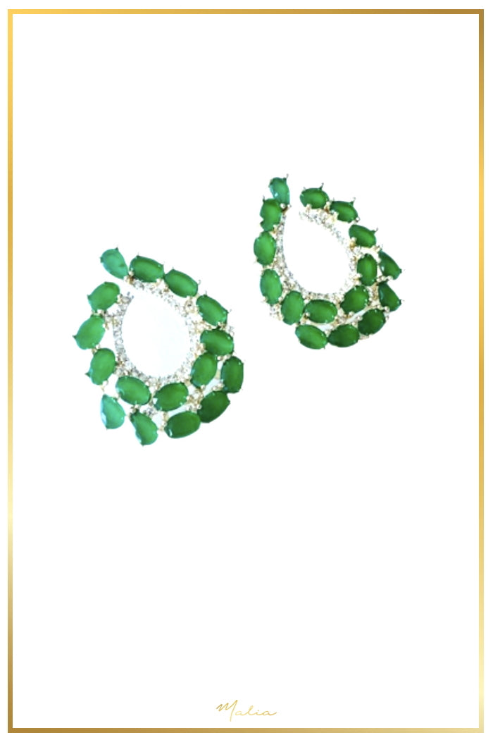 Aretes de Coctel Verde Esmeralda