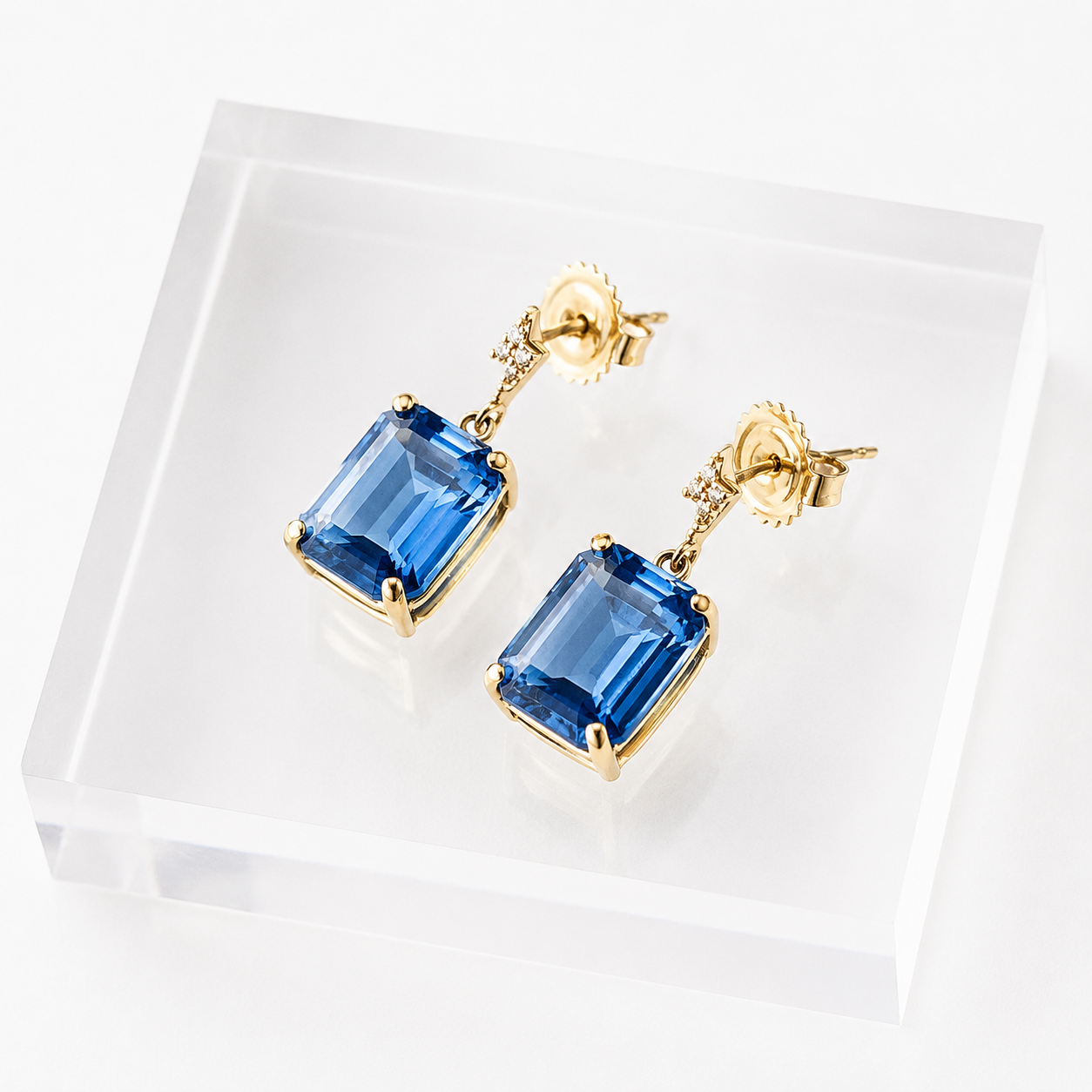 ARETES RELAMPAGO AZUL