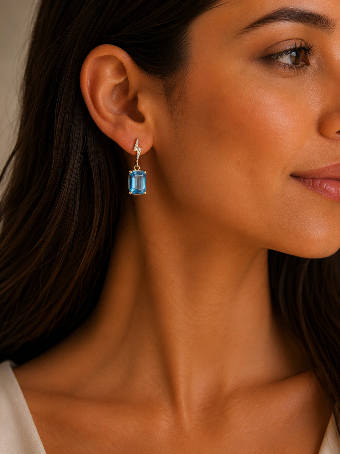 Lightning Bolt Earrings - Blue